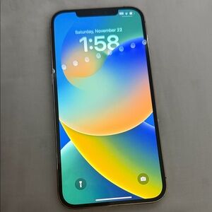 Apple Smartphone with Black Frame and Vibrant Display